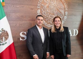 Maru Campos y Omar García Harfuch