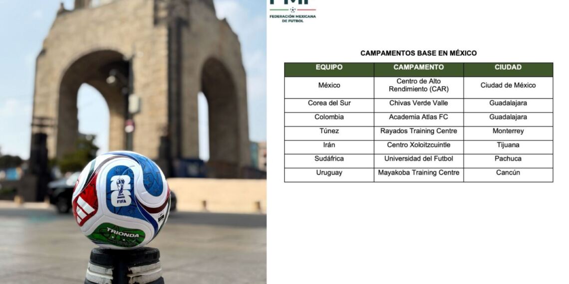 Tijuana recibirá a Irán, conoce los siete campamentos base del Mundial 2026