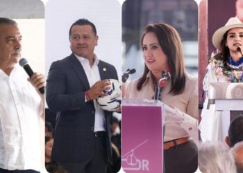 Carlos Torres Piña, Raúl Morón, Gladyz Butanda y Grecia Quiroz.