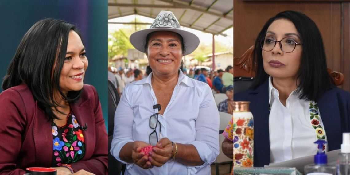 Esthela Damían, Abelina López y Beatriz Mojica
