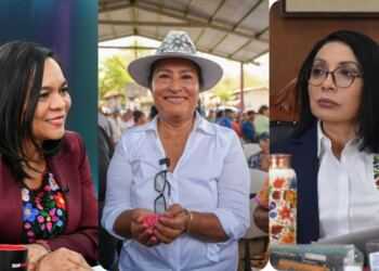 Esthela Damían, Abelina López y Beatriz Mojica