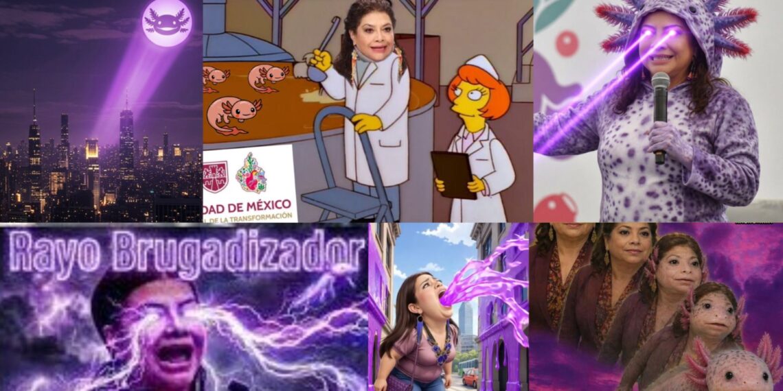 Clara Brugada y la “ajolotización” de CDMX: del color morado a los memes