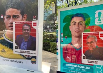 Intervienen exposición del Mundial con estampas de políticos señalados por EU