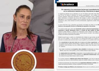 TV Azteca responde a Sheinbaum tras llamado de no ver la televisora