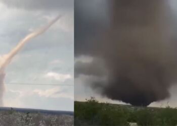 Tornado sorprende al norte de Coahuila; impactantes imágenes fueron captadas entre Ciudad Acuña y Zaragoza