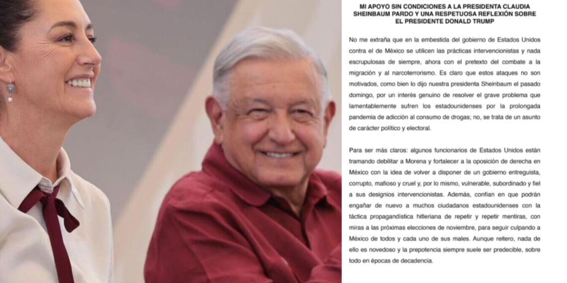 AMLO carta Sheinbaum