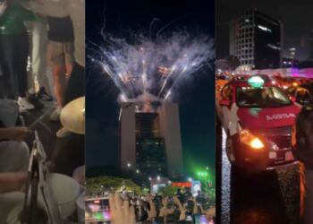 Mexicanos hacen fiesta afuera del hotel de Ecuador en CDMX