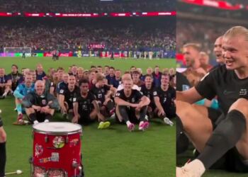 Selección de Noruega se une con los aficionados para el “festejo vikingo”