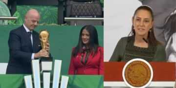 Claudia Sheinbaum elogia a Salma Hayey tras su participación en la inauguración del Mundial 2026