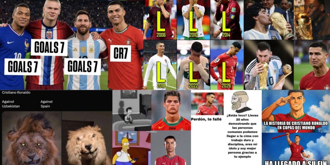 Los mejores memes tras la eliminación de Cristiano Ronaldo en el Mundial 2026: del "Gracias, CR7" a las comparaciones con Messi y Maradona
