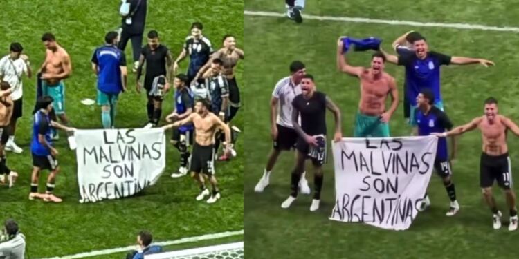 Reino Unido pide a la FIFA investigar a jugadores de Argentina por mostrar pancarta de “Las Malvinas son Argentinas”