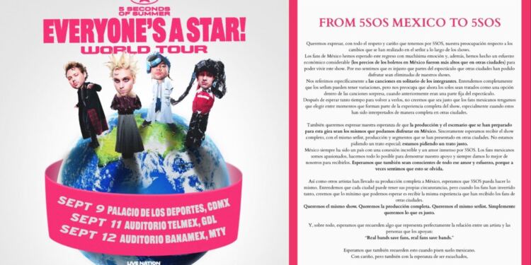 Fans de 5 Seconds of Summer alzan la voz por cambios en sus shows antes de su llegada a México