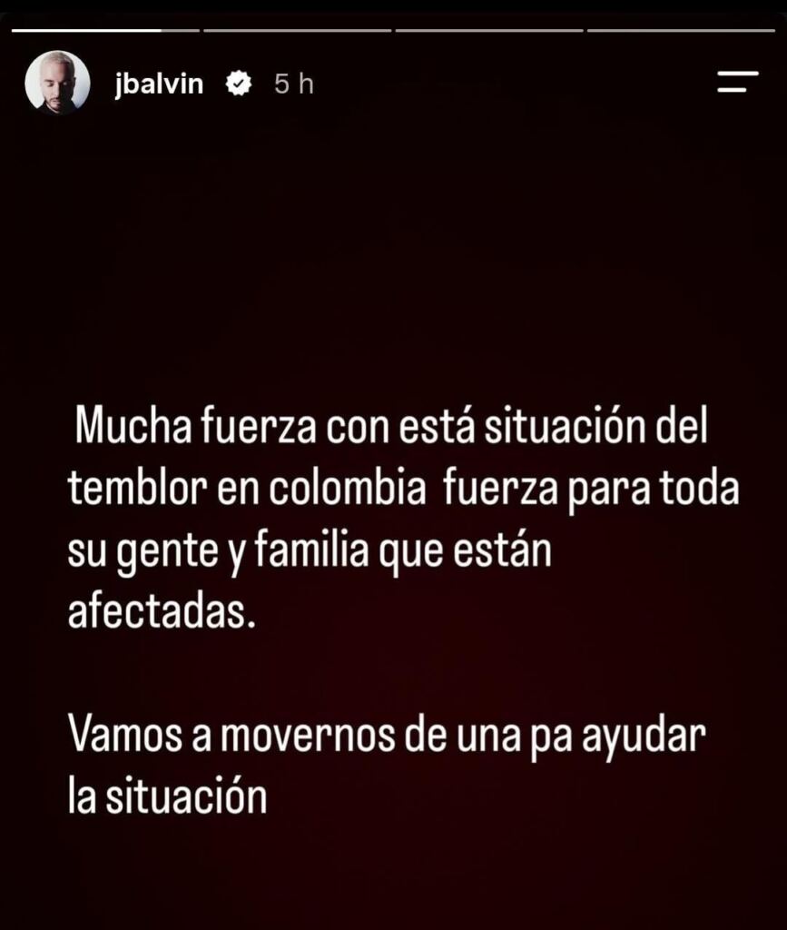 Mensaje de apoyo de J Balvin