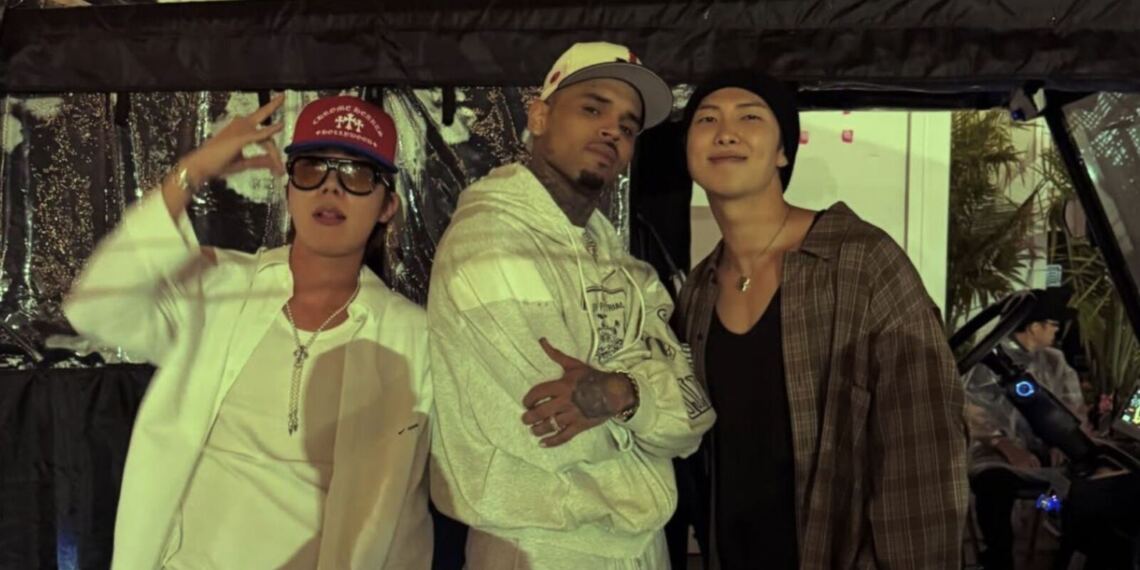 J-Hope y Namjoon de BTS reciben críticas por asistir a concierto de Chris Brown y tomarse una foto con él