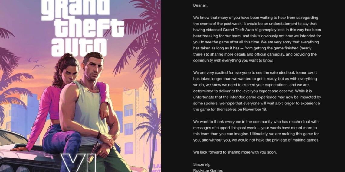 Rockstar Games confirma que las filtraciones de GTA VI son reales y lamenta la difusión del gameplay