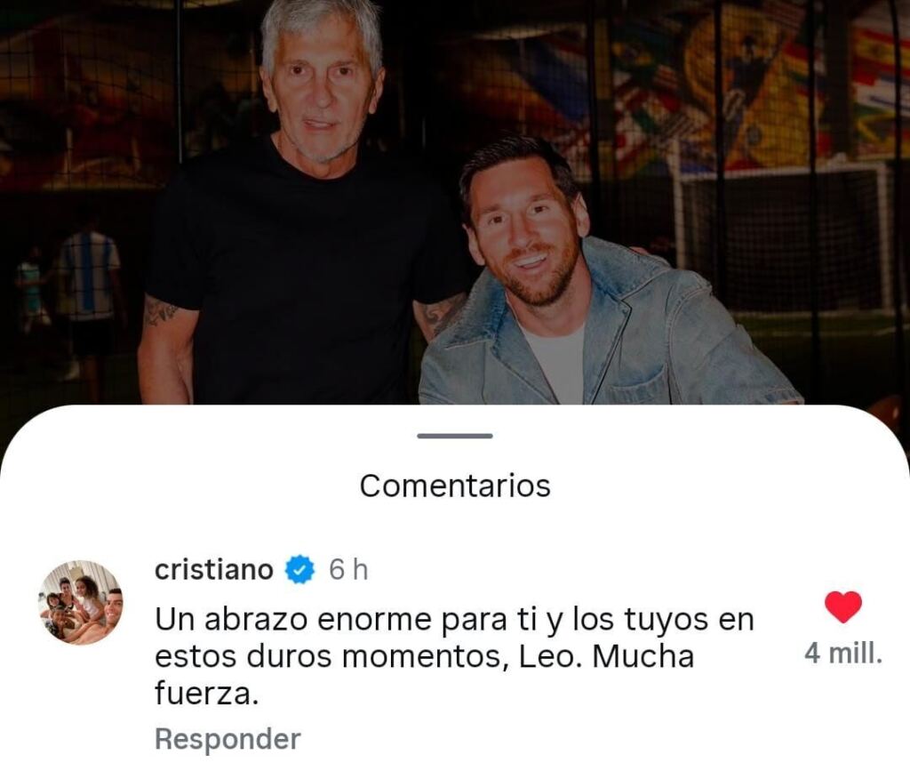 Cristiano Ronaldo manda mensaje de apoyo a Messi