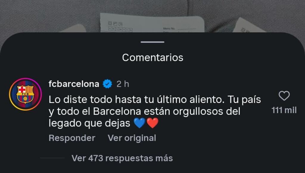 Barcelona mensaje a Messi