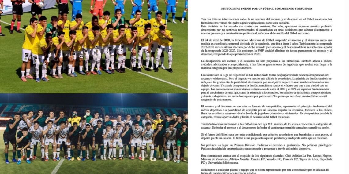 Jugadores de la Liga de Expansión MX exigen a la FMF regresar el ascenso y descenso