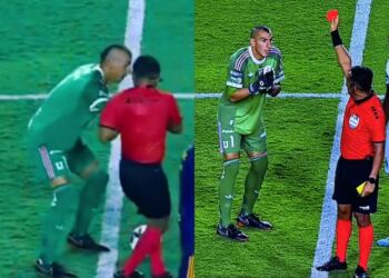 El show de Nahuel Guzmán: sale expulsado tras empujar al árbitro y su reacción se vuelve viral