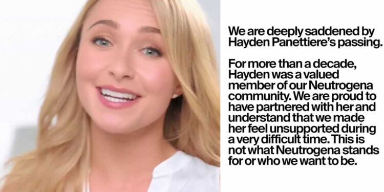 Neutrogena responde a la polémica relacionada con Hayden Panettiere: “entendemos que la hicimos sentir desamparada”
