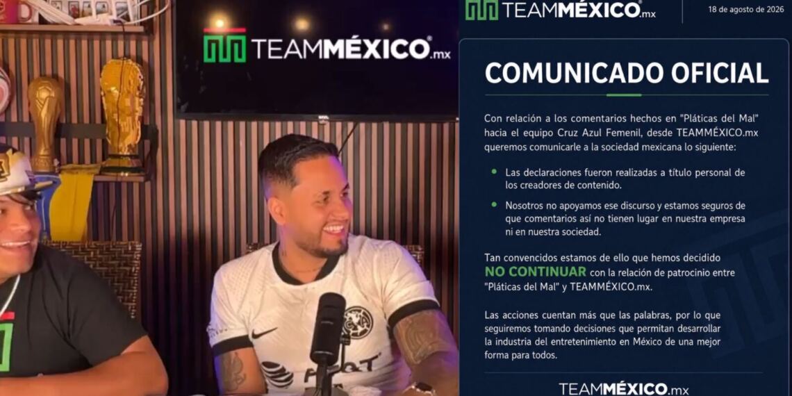 Casa de apuestas retira patrocinio de 'Platicas del Mal' tras comentarios hacia Cruz Azul Femenil