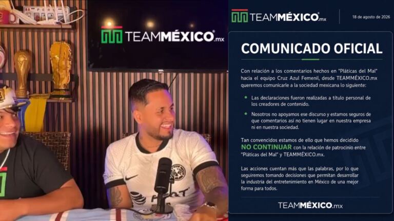 Casa de apuestas retira patrocinio de 'Platicas del Mal' tras comentarios hacia Cruz Azul Femenil
