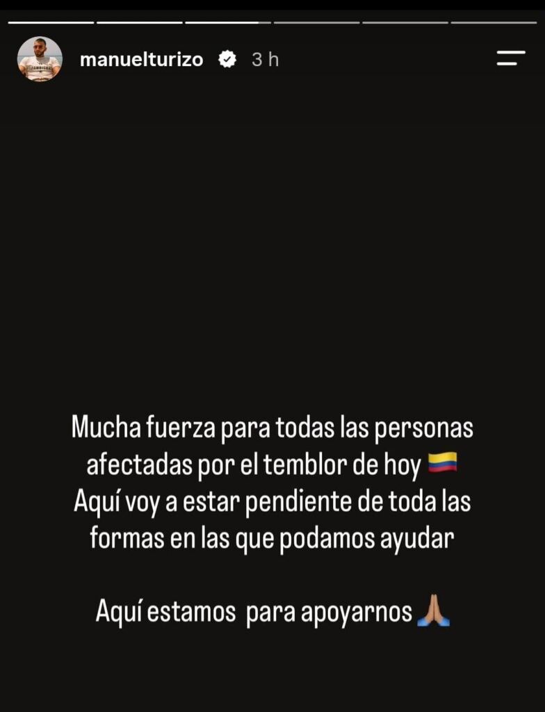 artistas dan mensajes solidarios por sismo en Colombia