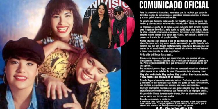 A.B. Quintanilla confirma proceso legal contra su hermana Suzette y destapa problemas familiares