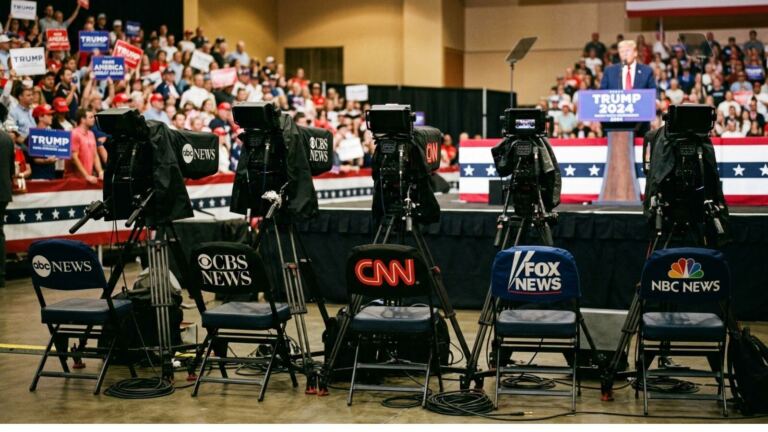 Bloqueo televisoras a Trump
