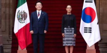 La presidenta de México, Claudia Sheinbaum, recibió este jueves 24 de septiembre de 2026 a su homólogo de Corea del Sur, Lee Jae-Myung