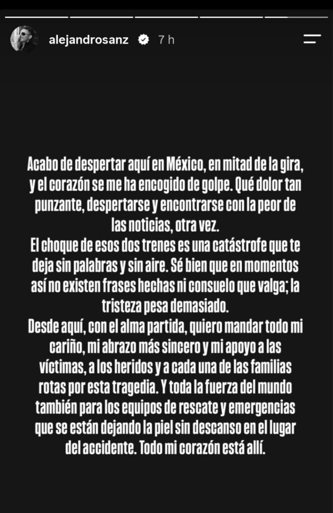 mensaje de Alejandro Sanz