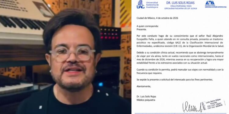Aleks Syntek pospone su gira por Europa tras recibir diagnóstico de trastorno psicótico; su médico le prohíbe volar