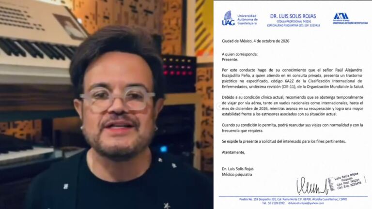 Aleks Syntek pospone su gira por Europa tras recibir diagnóstico de trastorno psicótico; su médico le prohíbe volar