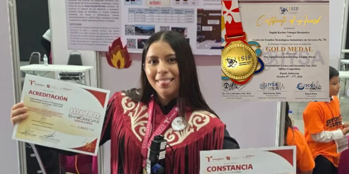 ¿Quién es Ángela Karime Venegas Hernández? La estudiante mexicana que ganó oro en Indonesia por un extintor acústico