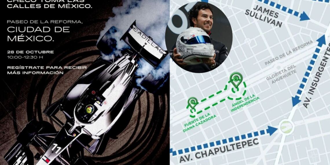 Checo Pérez tomará Paseo de la Reforma: horario, ruta, cierres viales y todo sobre su Show Run