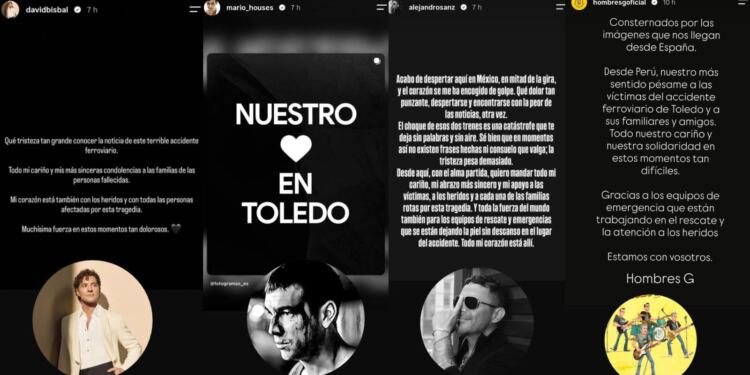Alejandro Sanz, David Bisbal, Pablo Alborán y más famosos lamentan la tragedia de España por el choque de trenes en Toledo