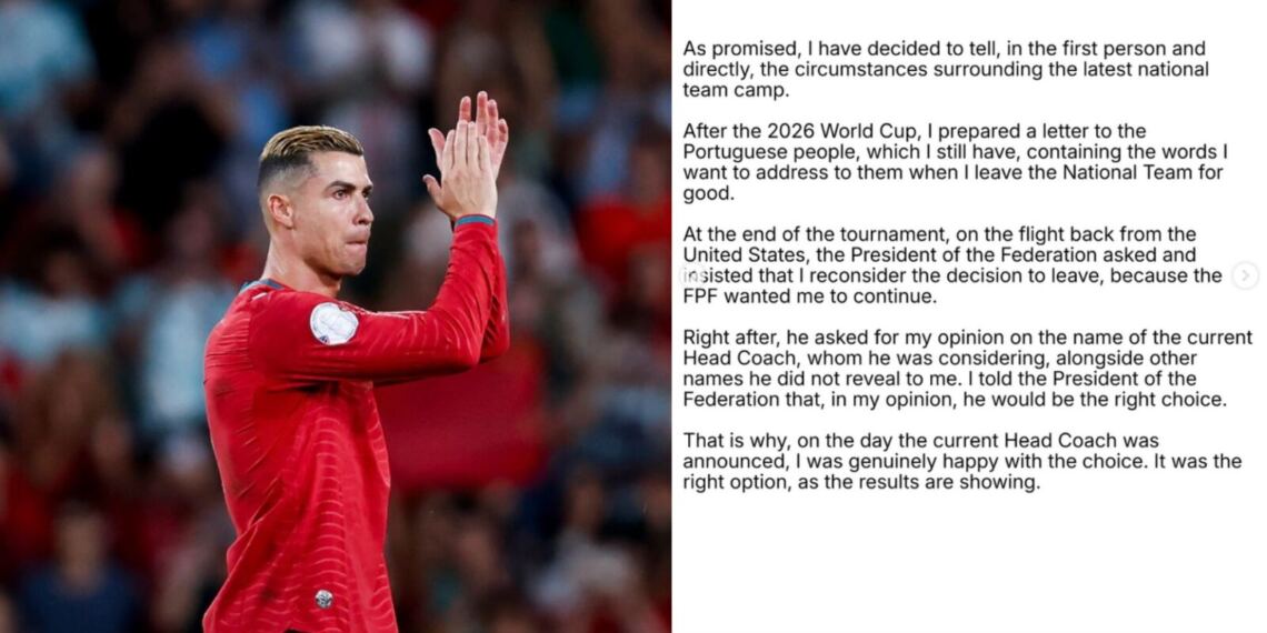 Cristiano Ronaldo revela toda su versión del conflicto con Jorge Jesus: “Rompió su palabra conmigo”