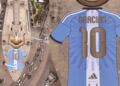 Rosario despide a Messi con un gigante jersey y un “Gracias” antes de su último partido con Argentina