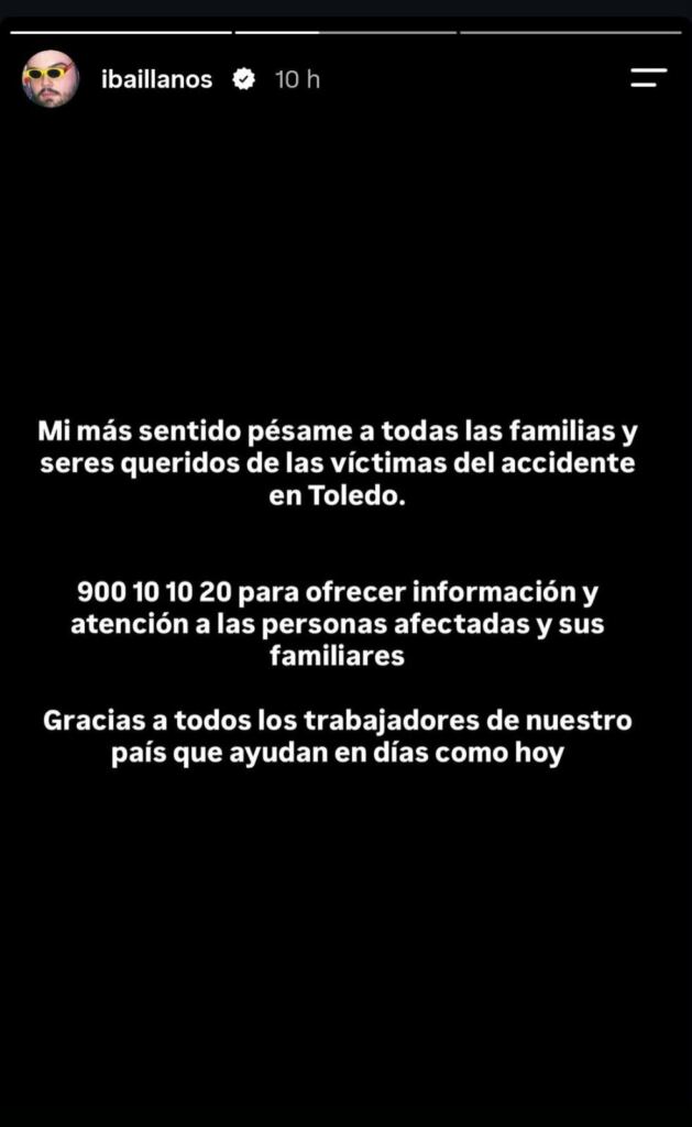 famosos lamentan la tragedia de España por el choque de trenes en Toledo