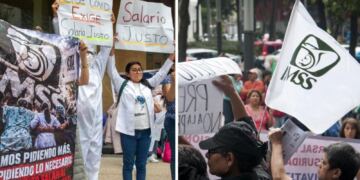 IMSS protesta Palacio Nacional