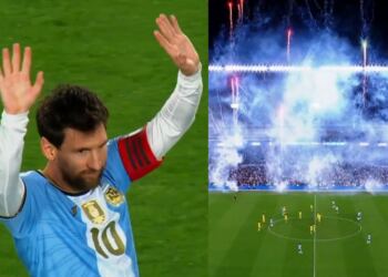 Argentina detiene el partido en el minuto 10 para despedir a Lionel Messi con una ovación