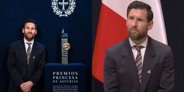 Lionel Messi recibe el Premio Princesa de Asturias entre aplausos y una fuerte ovación en España