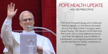 Vaticano confirma que el papa León XIV está libre de cáncer