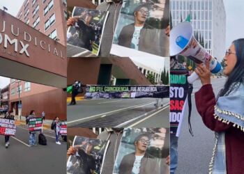 Colectivo “Hoy Somos Todo por Miguel” protesta en el Poder Judicial de CDMX; exige vincular a proceso a Grupo ECO por muerte de fotoperiodistas en AXE Ceremonia