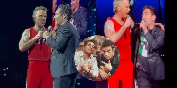 Robbie Williams sorprende al invitar a Omar Chaparro a cantar en su concierto en México