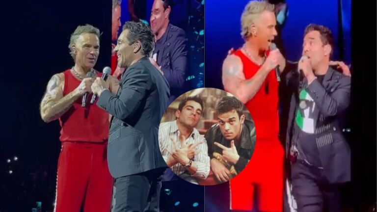 Robbie Williams sorprende al invitar a Omar Chaparro a cantar en su concierto en México